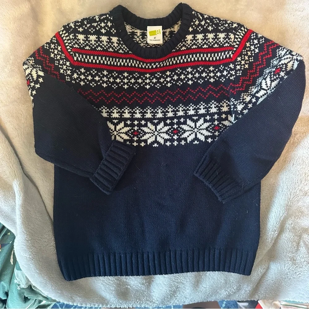 Crazy 8 Navy and Red Crewneck Sweater - Picture 5 of 5